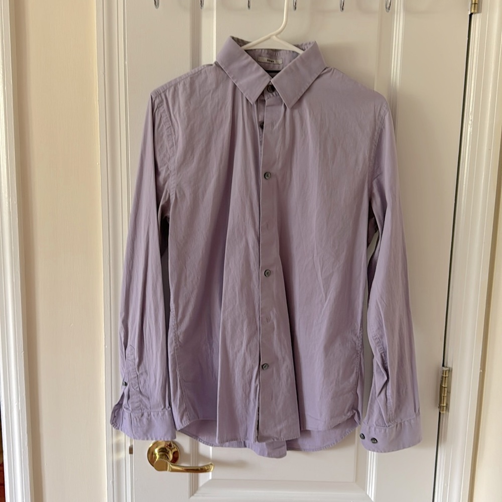 Selling fitted purple Express shirt. Medium size Neck is 15-15.5